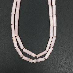 Opale Rosa Perline Forma Cilindro Sfaccettato a Mano