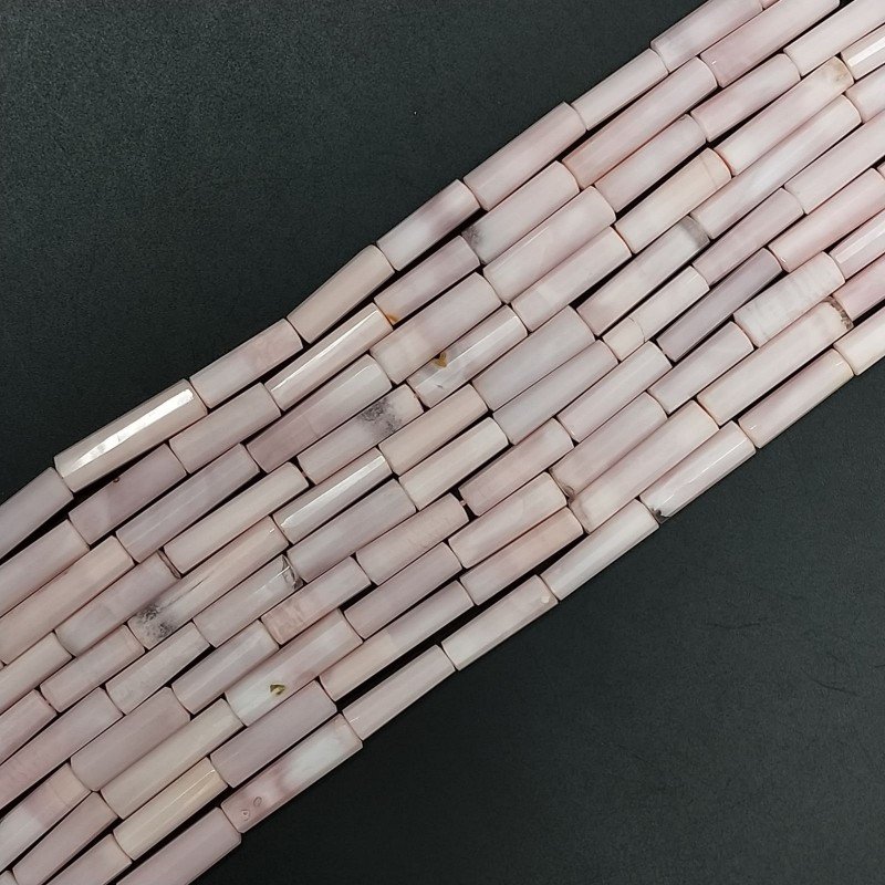Opale Rosa Perline Forma Cilindro Sfaccettato a Mano