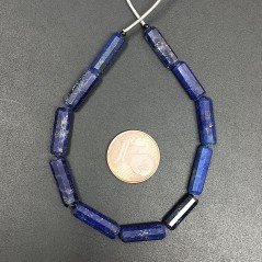 Lapis Lazuli Perline Forma Cilindro Sfaccettato a Mano
