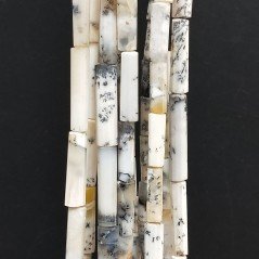 Opale Dendritica Perline Forma Cilindro Sfaccettato a Mano