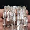 Topazio Bianco Perline Forma Cilindro Sfaccettato a Mano