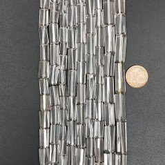 Topazio Bianco Perline Forma Cilindro Sfaccettato a Mano