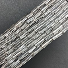 Topazio Bianco Perline Forma Cilindro Sfaccettato a Mano