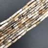 Opale Dendritica Gialla Perline Forma Cilindro Sfaccettato a Mano
