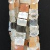 Pietra Di Luna Multi (Adularia) Naturale Perline Forma Rettangolo Sfaccettato A Mano Doppio Foro