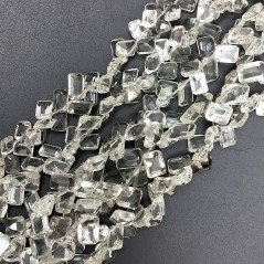 Ametista Verde (Prasiolite) Perline Taglio Smeraldo Gemma Sfaccettato A Mano