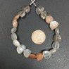 Pietra Di Luna Multi Naturale Perline Forma Semi Cerchio Sfaccettato A Mano