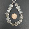 Pietra Di Luna Bianca Naturale Perline Forma Semi Cerchio Sfaccettato A Mano