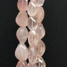 Quarzo Rosa Naturale in Perline Forma Goccia Twist Sfaccettato a Mano Foro Passante