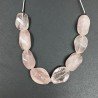 Quarzo Rosa Naturale in Perline Forma Goccia Twist Sfaccettato a Mano Foro Passante
