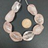 Quarzo Rosa Naturale in Perline Forma Goccia Twist Sfaccettato a Mano Foro Passante