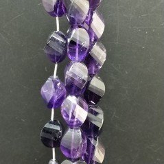 Ametista Africana Naturale in Perline Forma Goccia Twist Sfaccettato a Mano Foro Passante