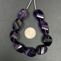 Ametista Africana Naturale in Perline Forma Goccia Twist Sfaccettato a Mano Foro Passante