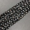 Spinello Nero Naturale in Perline Forma Ovale Piatto Sfaccettato a Mano Foro Passante
