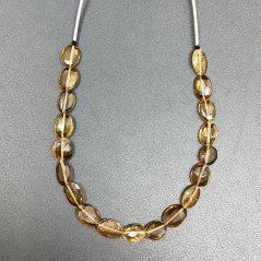 Quarzo Birra Naturale in Perline Forma Ovale Piatto Sfaccettato a Mano Foro Passante Quarzo Birra Naturale in Perline Forma Ovale Piatto Sfaccettato a Mano Foro Passante