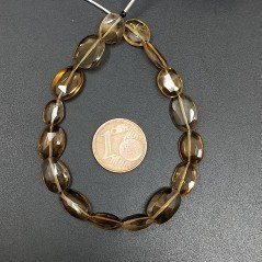 Quarzo Birra Naturale in Perline Forma Ovale Piatto Sfaccettato a Mano Foro Passante Quarzo Birra Naturale in Perline Forma Ovale Piatto Sfaccettato a Mano Foro Passante