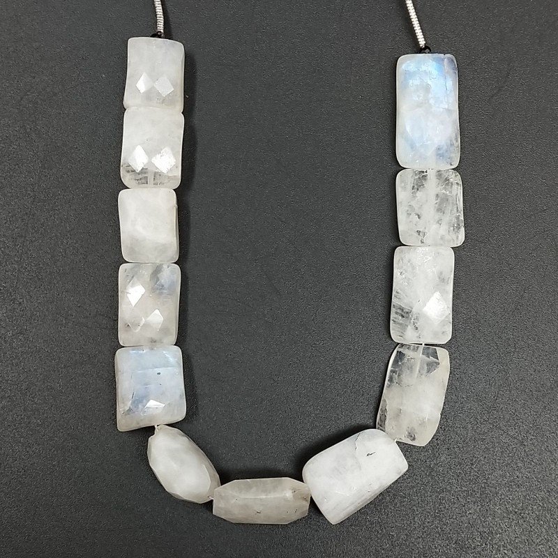 Labradorite Naturale in Perline Forma Rettangolare Piatto Sfaccettato Foro Passante 08-10X12-14mm