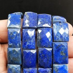 Lapis lazuli Naturale in Perline Forma Rettangolare Piatto Sfaccettato Foro Passante 10-16X13-26