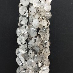 Quarzo Rutilato Tormalinato Perline Forma Cipolla-Castagna Sfaccettato a Mano Foro Laterale 08mm-12mm