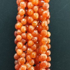 Corniola Perline Forma Cipolla-Castagna Sfaccettato a Mano Foro Laterale
