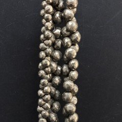 Pirite Perline Forma Cipolla-Castagna Sfaccettato a Mano Foro Laterale 5-8mm