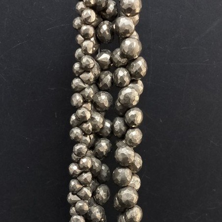 Pirite Perline Forma Cipolla-Castagna Sfaccettato a Mano Foro Laterale 5-8mm