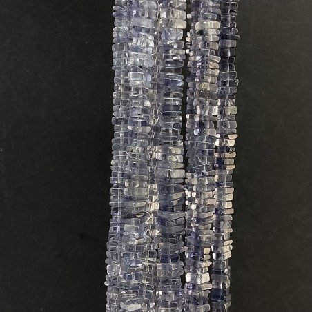 Iolite Naturale Perline Forma Quadrato Heshi Liscio Foro Centrale a Gradazione 04mm-08mm