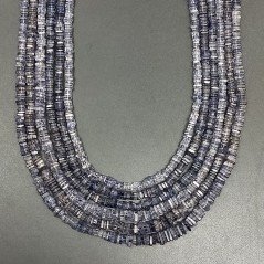 Iolite Naturale Perline Forma Quadrato Heshi Liscio Foro Centrale a Gradazione 04mm-08mm Iolite Naturale Perline Forma Quadrato Heshi Liscio Foro Centrale a Gradazione 04mm-08mm