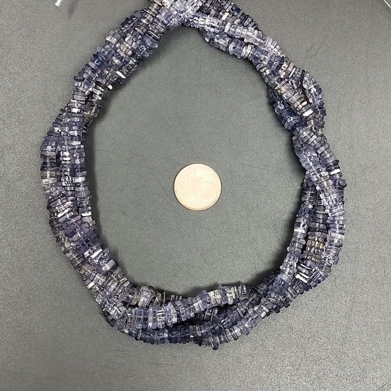 Iolite Naturale Perline Forma Quadrato Heshi Liscio Foro Centrale a Gradazione 04mm-08mm Iolite Naturale Perline Forma Quadrato Heshi Liscio Foro Centrale a Gradazione 04mm-08mm