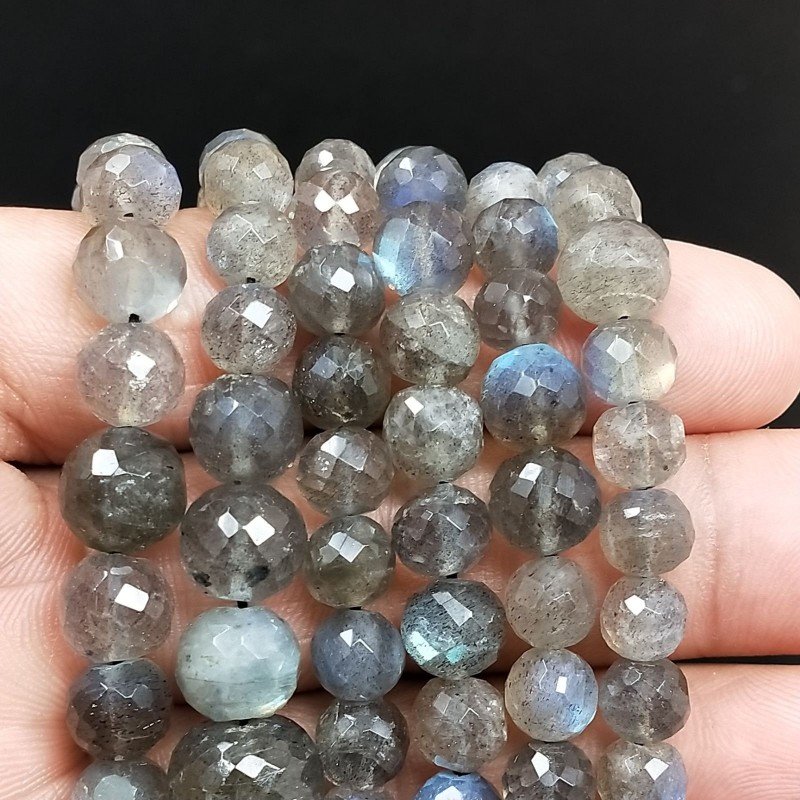 Labradorite Madagascar(AA) Tondo Prima Scelta  06mm-10mm Sfaccettato A Mano
