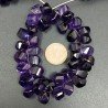 Ametista Africana Naturale in Perline Forma Goccia Twist Sfaccettato a Mano Foro Laterale