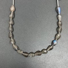 Labradorite Naturale in Perline Forma Goccia Tondo Sfaccettato a Mano Foro Passante 05-06X07-10mm