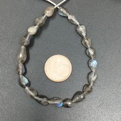 Labradorite Naturale in Perline Forma Goccia Tondo Sfaccettato a Mano Foro Passante 05-06X07-10mm
