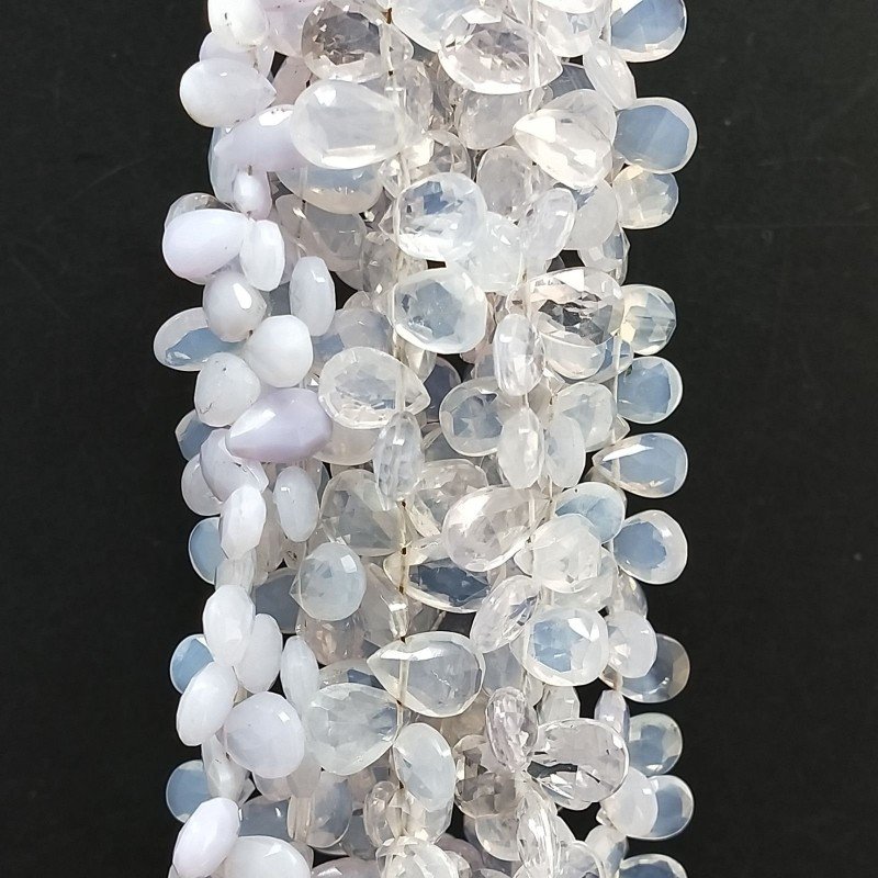 Quarzo Lavanda Naturale in Perline Forma Goccia Piatto Sfaccettato a Mano Foro Laterale Quarzo Lavanda Naturale in Perline Forma Goccia Piatto Sfaccettato a Mano Foro Laterale