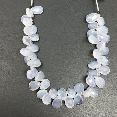 Quarzo Lavanda Naturale in Perline Forma Goccia Piatto Sfaccettato a Mano Foro Laterale Quarzo Lavanda Naturale in Perline Forma Goccia Piatto Sfaccettato a Mano Foro Laterale