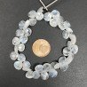 Labradorite Bianca Naturale Perline Forma Cuore Piatto Sfaccettato a Mano Foro Laterale