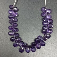 Ametista Africana Naturale in Perline Forma Goccia Piatto Sfaccettato a Mano Foro Laterale Ametista Africana Naturale in Perline Forma Goccia Piatto Sfaccettato a Mano Foro Laterale