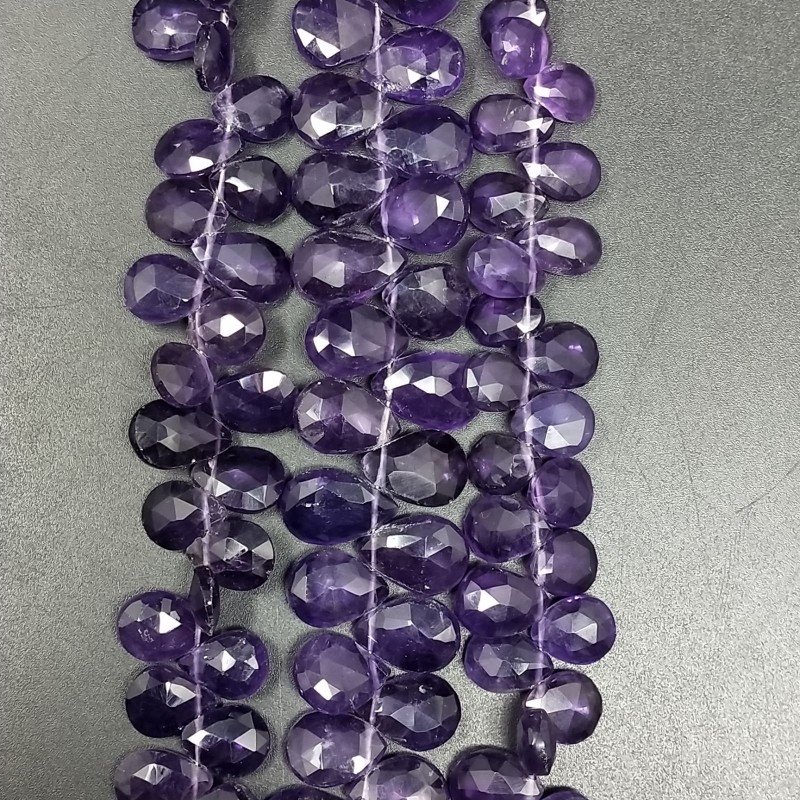 Ametista Africana Naturale in Perline Forma Goccia Piatto Sfaccettato a Mano Foro Laterale Ametista Africana Naturale in Perline Forma Goccia Piatto Sfaccettato a Mano Foro Laterale