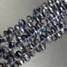 Iolite Naturale in Perline Forma Goccia Piatto Sfaccettato a Mano Foro Laterale 06-08X09-12mm