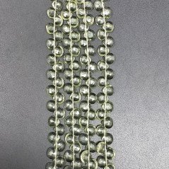Ametista Verde Idrotermale Perline Forma Cuore Piatto Sfaccettato a Mano Foro Laterale 07mm