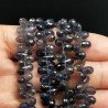 Iolite Naturale in Perline Forma Goccia Tondo Sfaccettato a Mano Foro Laterale