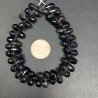Iolite Naturale in Perline Forma Goccia Tondo Sfaccettato a Mano Foro Laterale
