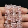Quarzo Rosa Naturale in Perline Forma Goccia Mini Tondo Sfaccettato a Mano Foro Laterale