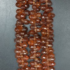 Hessonite Naturale in Perline Forma Goccia Tondo Sfaccettato a Mano Foro Laterale