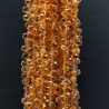Quarzo Citrino Madiera Naturale in Perline Forma Goccia Tondo Sfaccettato a Mano Foro Laterale