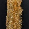 Quarzo citrino Naturale in Perline Forma Goccia Tondo Sfaccettato a Mano Foro Laterale