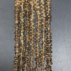 Quarzo Birra Naturale in Perline Forma Goccia Mini Tondo Sfaccettato a Mano Foro Laterale 06X04mm