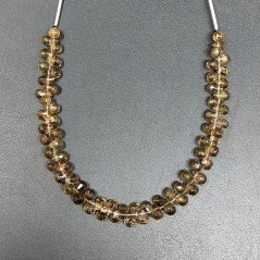 Quarzo Birra Naturale in Perline Forma Goccia Mini Tondo Sfaccettato a Mano Foro Laterale 06X04mm