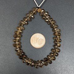 Quarzo Birra Naturale in Perline Forma Goccia Mini Tondo Sfaccettato a Mano Foro Laterale 06X04mm