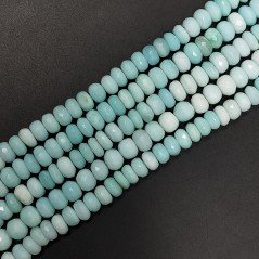 Opale Azzurro Celeste Naturale in Perline Forma Rondelle Sfaccettato a Mano Foro Passante 06-10mm